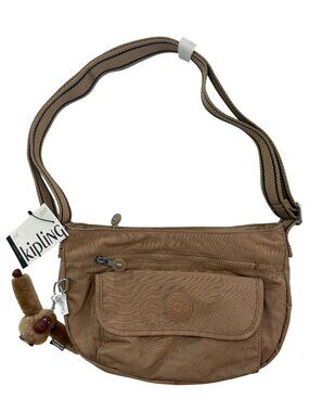 Kipling Syro Crossbody Bag Early Tan Adj Strap Monkey Keychain MSRP$104 NWT